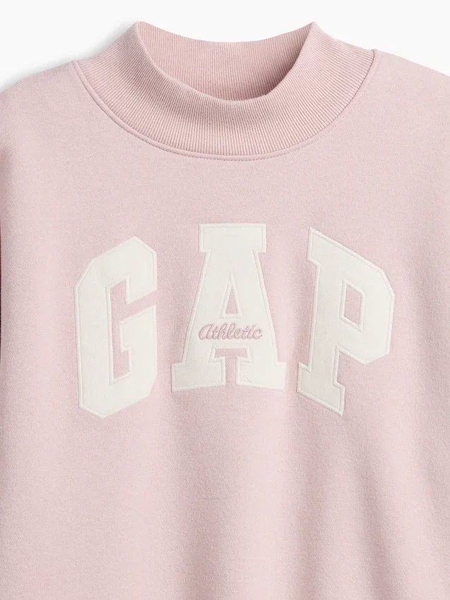 Vintagesoft-tröja i oversized-modell med hög hals och logotyp för barn
