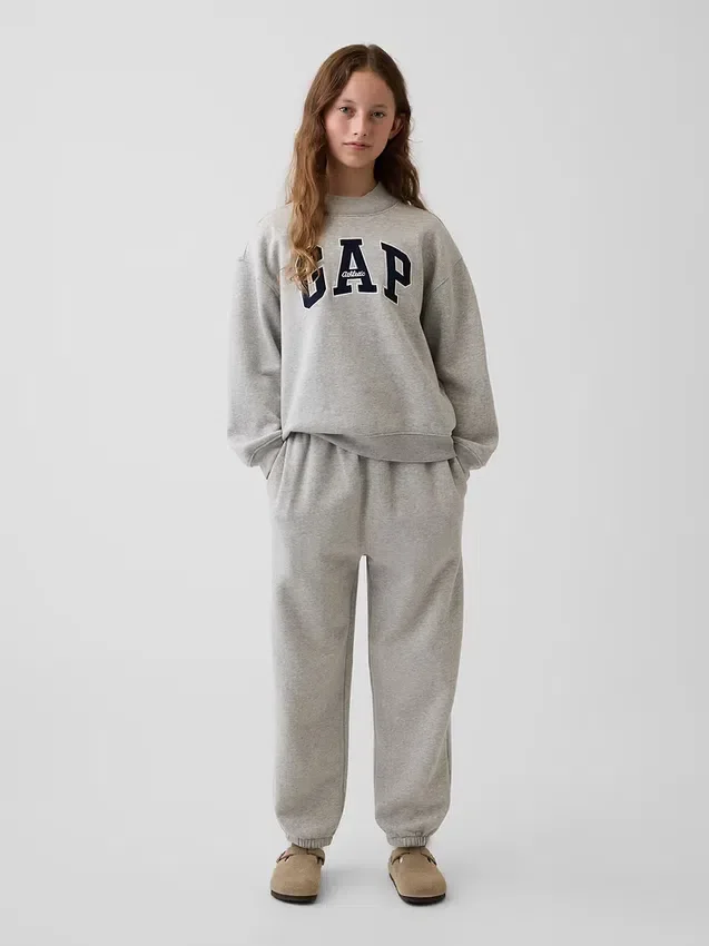 Vintagesoft-tröja i oversized-modell med hög hals och logotyp för barn