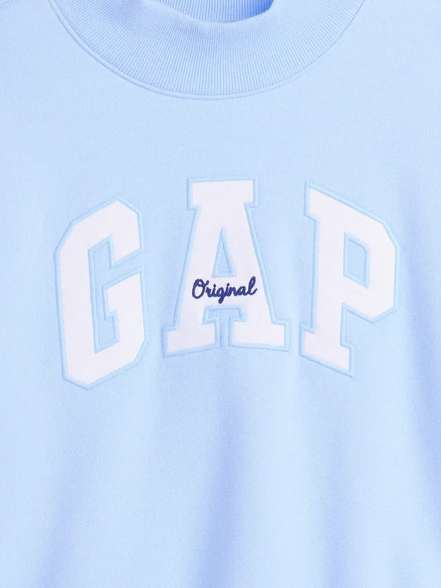 Vintagesoft-tröja i oversized-modell med hög hals och logotyp för barn