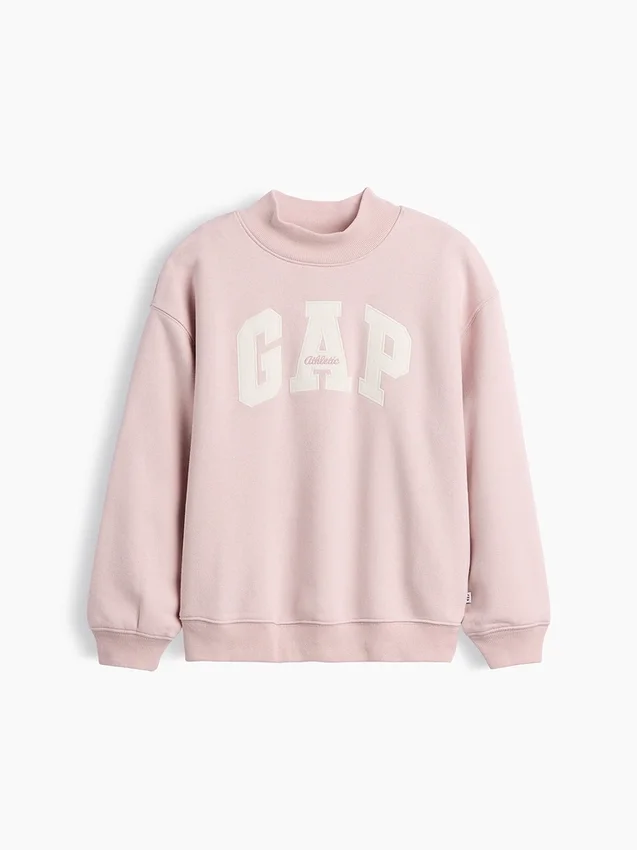 Vintagesoft-tröja i oversized-modell med hög hals och logotyp för barn