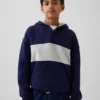 Vintagesoft-tröja med Henley-krage och huva för barn