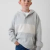 Vintagesoft-tröja med Henley-krage och huva för barn