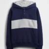 Vintagesoft-tröja med Henley-krage och huva för barn