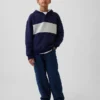 Vintagesoft-tröja med Henley-krage och huva för barn
