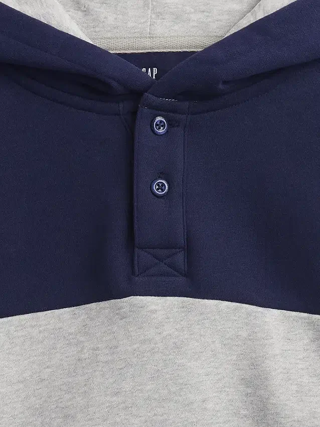 Vintagesoft-tröja med Henley-krage och huva för barn