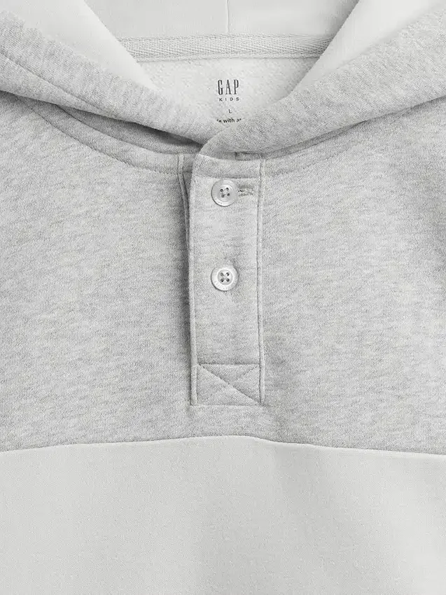 Vintagesoft-tröja med Henley-krage och huva för barn
