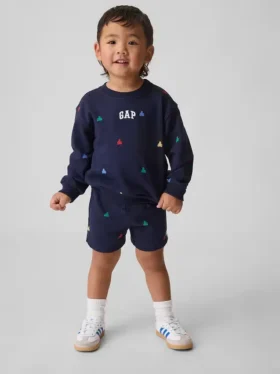 Vintagesoft-tröja och shorts i frotté för Baby & Småbarn