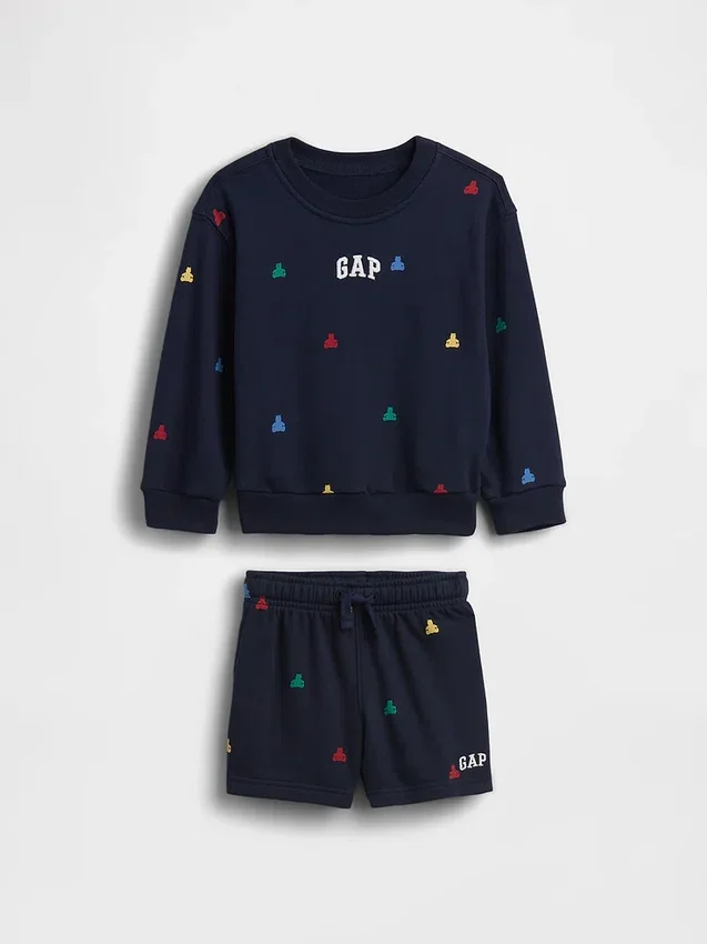 Vintagesoft-tröja och shorts i frotté för Baby & Småbarn