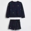 Vintagesoft-tröja och shorts i frotté för Baby & Småbarn