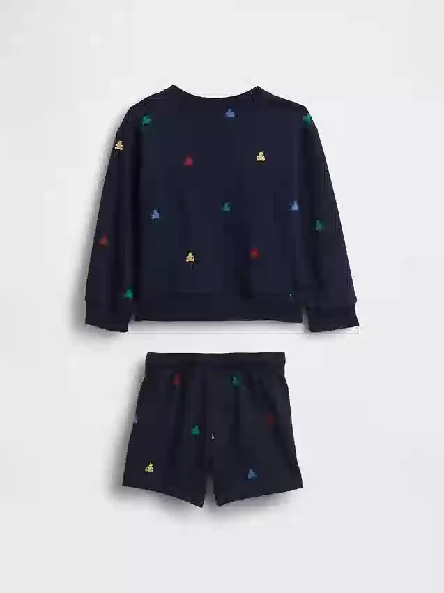 Vintagesoft-tröja och shorts i frotté för Baby & Småbarn