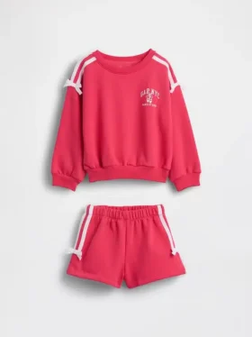 Vintagesoft-tröja och shorts med rosettlogotyp för Baby & Småbarn