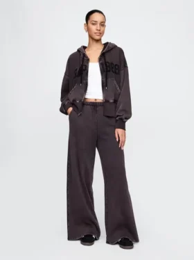 Vintagesoft Baggy-joggingbyxor med vida ben