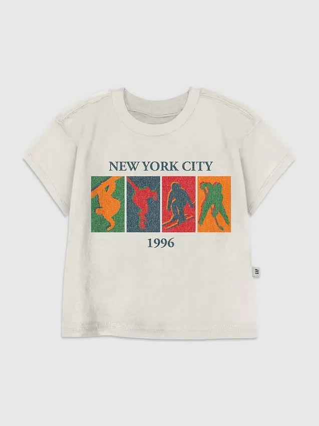 Vintagetröja med vintersportmotiv för småbarn