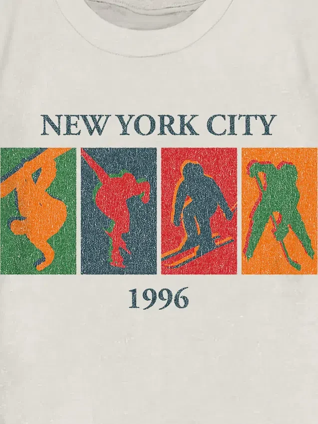 Vintagetröja med vintersportmotiv för småbarn