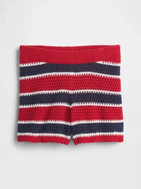 Väldjupa, randiga virkade Shorts för barn