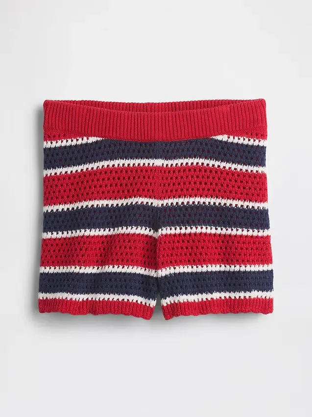 Väldjupa, randiga virkade Shorts för barn