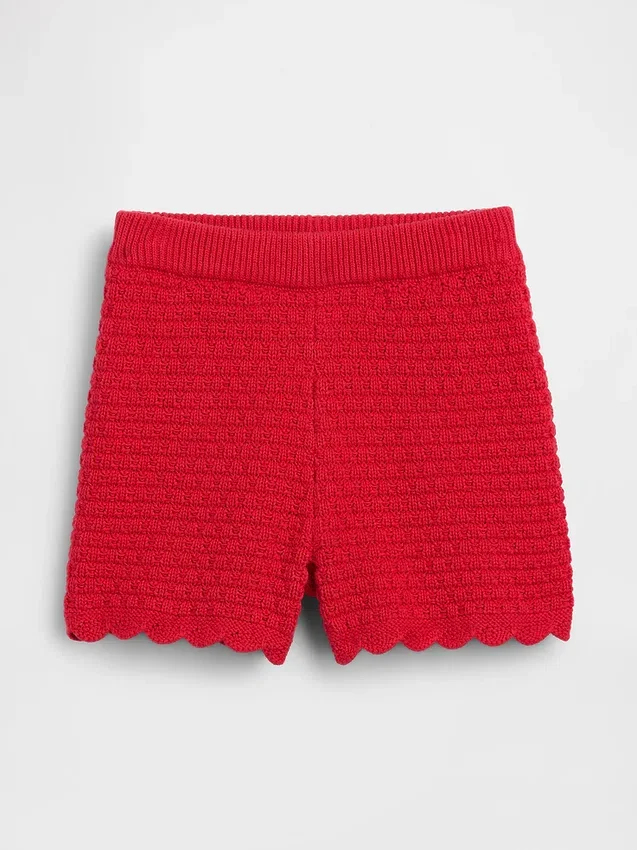 Vävda shorts med vågig kant för Baby & Småbarn
