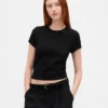 Waffelstickad baby-T-shirt