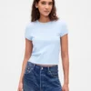 Waffelstickad baby-T-shirt