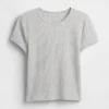 Waffelstickad baby-T-shirt