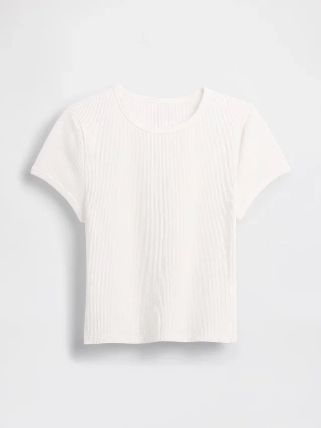 Waffelstickad baby-T-shirt