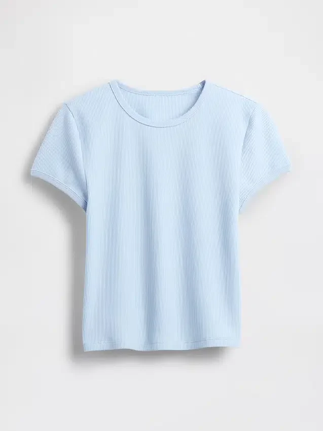 Waffelstickad baby-T-shirt