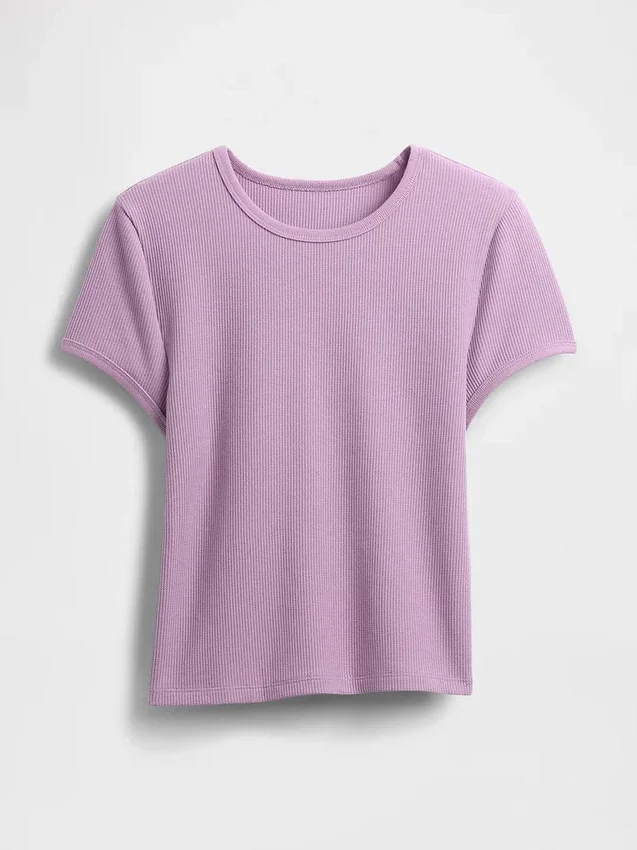 Waffelstickad baby-T-shirt