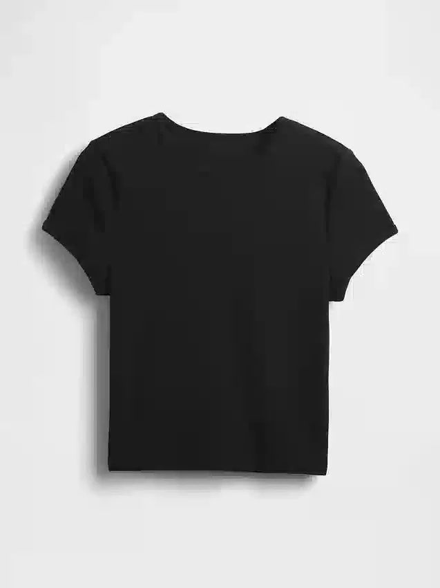 Waffelstickad baby-T-shirt